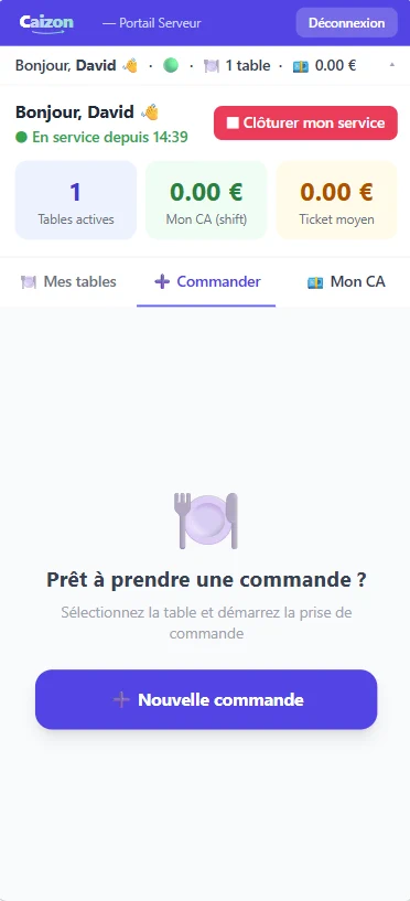 Portail Serveur Caizon, prêt à commander